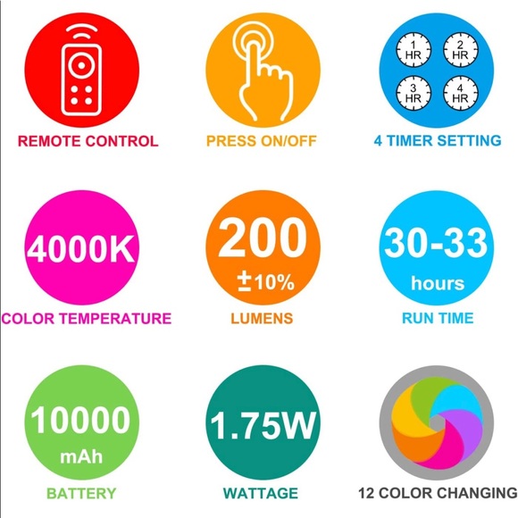 wireless wall lamp multicolored - Picture 7 of 7